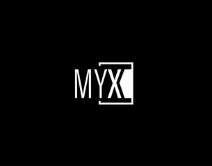 MYX Logo and Graphics Design, Modern and Sleek Vector Art and Icons isolated on black background