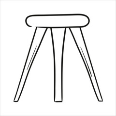 stool. Hand drawn vector illustration