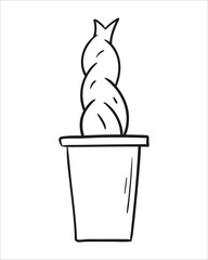 flowerpot. Hand drawn vector illustration