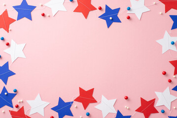 Set stage for an Independence Day extravaganza with this patriotic arrangement. From top view, star...