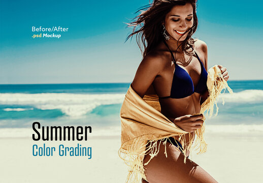 Summer Before and After Color Gradin Effect