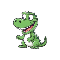 Naklejka premium Mystical Predator: Captivating 2D Illustration of a Crocodile