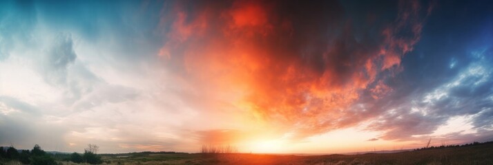 Amazing panorama  Colorful sky and Dramatic Sunset, Generative AI