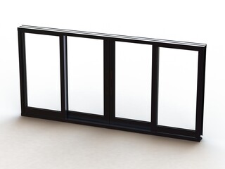 Aluminium Sliding Window 4 Panels 3D model