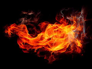 Fire isolated on black background