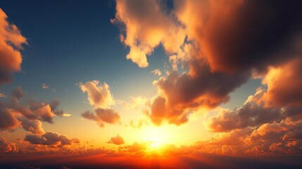 Naklejka na ściany i meble Celestial World concept:Sunset sunrise with clouds, Generative AI