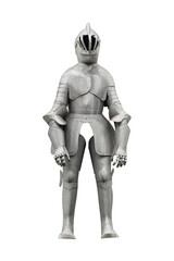 Medieval knight's armor isolated on white background