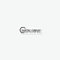 Painting company logo design template sticker icon