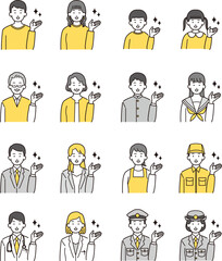 シンプルな人物イラスト左手