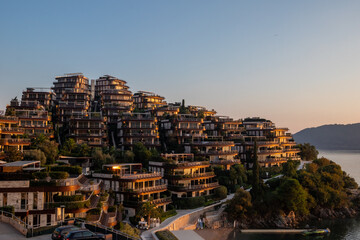 Obraz premium Luxury property in Budva, Montenegro during sunset. 