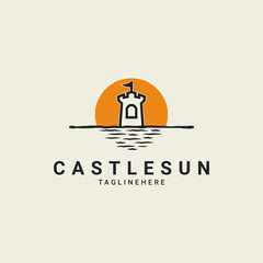 Castle sun modern logo design on the beach © MuhammadBahrudin