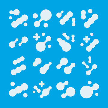 Prebiotic, microbe, lactobacillus shape big icon set