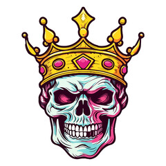 Fototapeta premium skull wearing crown Logo, skull king Sticker, Pastel cute colors