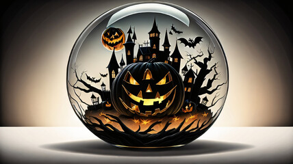 Helloween Moonlit Pumpkin Night  A Bewitching Halloween Vector Background