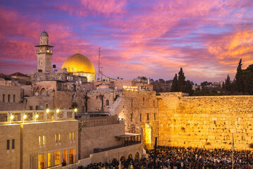 The Western Wall and Dome of the Rock, Jerusalem, Israel - 609037529