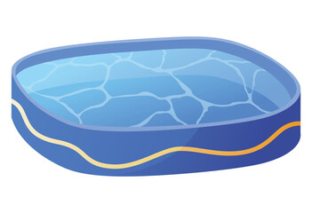 Swimming pool. Isometric home pool icon. Web design isolated on white background. Vector illustration