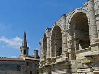 Arles, May 2023 : Visit the beautiful city of Arles en Provence - Historical city with its arena...