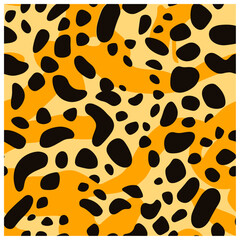 leopard seamless pattern design. Jaguar, leopard, cheetah, panther fur, isolated on white background, vector illustration.