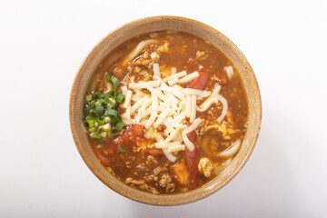 トマトたまごチーズカレーうどん