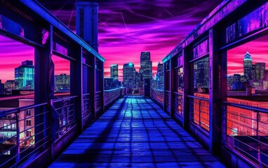 Fototapeta premium Experience the Magnificence of a Futuristic Cityscape: Mesmerizing Urban Setting with Striking Skylines and Towering Architectural Marvels, Generative AI