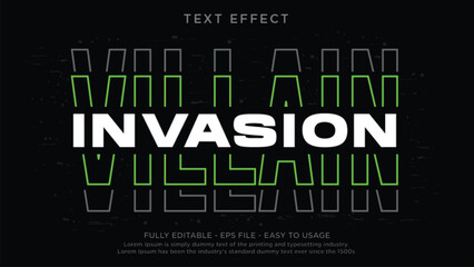 Villain invasion editable text effect with streetwear style for tshirt design - obrazy, fototapety, plakaty