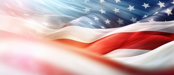 Wavy american flag background for memorial day. Generative AI