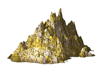 shape rock yellow and white texture isolated white background 3d rendering