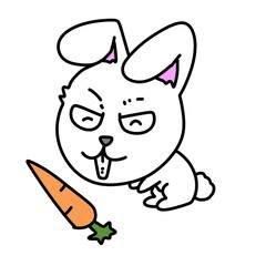 cute rabbit cartoon on white background