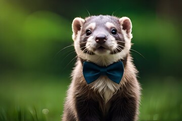 Fototapeta premium ferret on the grass