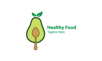 Healthy Food Logo Design Template.
