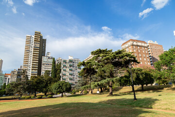 ROSARIO, ARGENTINA. Panoramic view of the downtown of the city and the Barranca de las Ceibas...