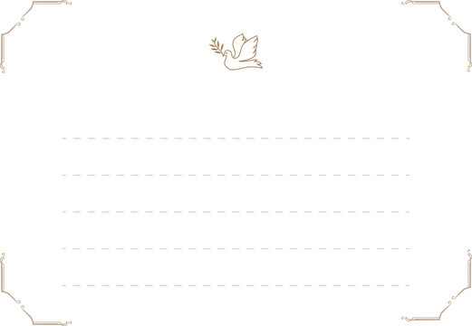 オリーブと鳩の便箋　 olives and doves letter paper