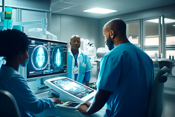 A radiographer at work. AI generativ.