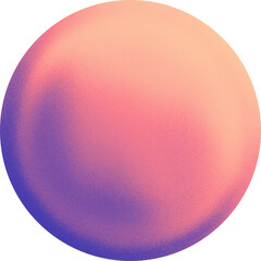 Purple, pink, rose, beige ball isolated on white background. Modern circle simple geometric shape with abstract grainy gradient.
