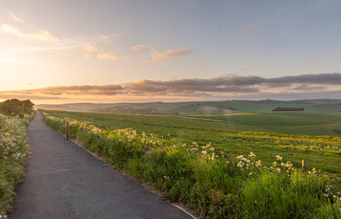 sunset over the south downs 