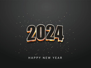 Happy new year 2024.soft background with luxury gold glitter. Premium vector design for greeting and celebration.