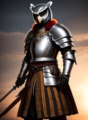 owl in a suit of armour