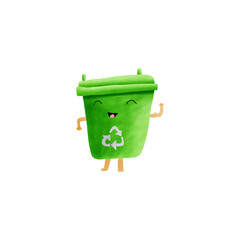 green recycle bin