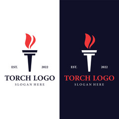 Creative torch flame Logo template.Logo for business, freedom and competition.