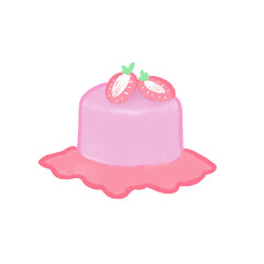 Strawberry pudding illustration