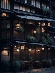 wunderschöne Japanische Nebengasse hochauflösend (4096x4096 Pixel)