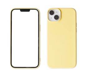 Mobile phone with mockup screen isolated in transparent PNG, Smartphone mock up screen template for web site design app and advertisement