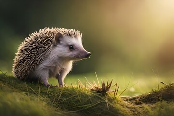 Naklejka premium hedgehog on the ground