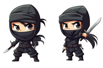cute female ninja, Generative AI