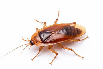 American cockroach on a white background. Generative AI