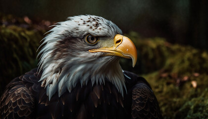 Obraz premium Portrait of a large bird of prey on a natural background. Generative AI