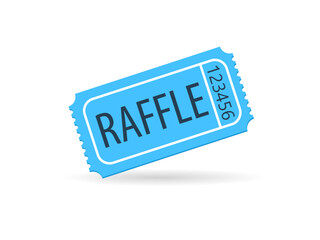 Blue Raffle ticket icon. Clipart image isolated on white background - 609056985