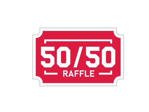 50-50 raffle ticket icon. Clipart image isolated on white background