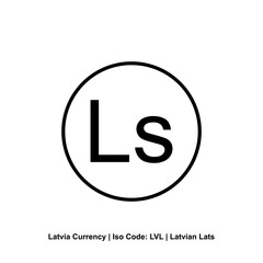 Latvia Currency Symbol, Latvian Lats Icon, LVL Sign. Vector Illustration