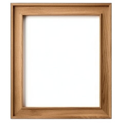 Obraz premium Picture frame, wooden transparent background, isolate die cut png file (Ai generated)